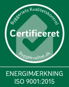 Byggeriets Kvalitetskontrol, certificeret energimærkning, ISO 9001:2015